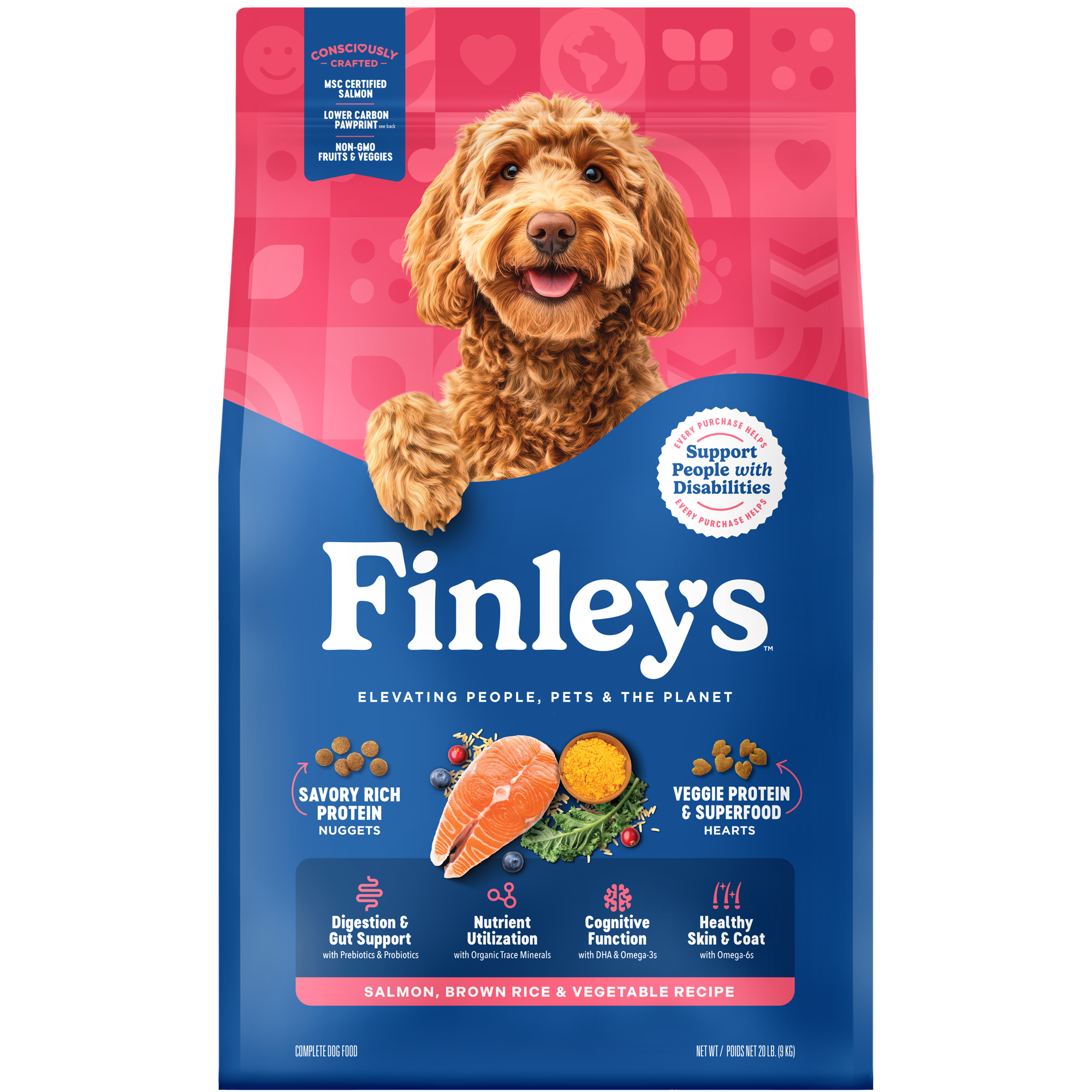 Salmon, Brown Rice & Vegetable Recipe Dog Food – Finley's