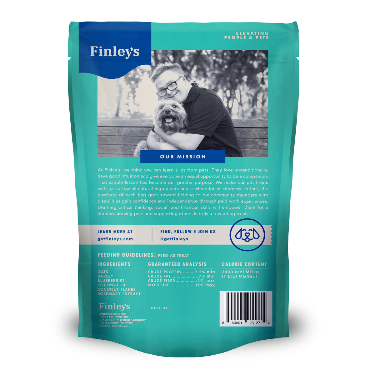Blueberry & Coconut - back of bag
