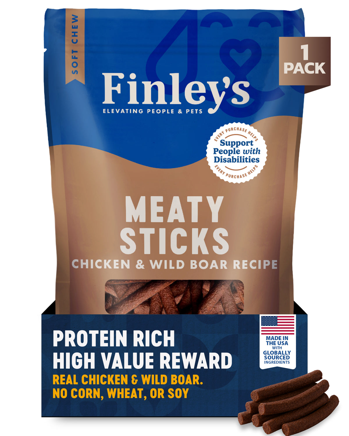 Finley's Chicken & Wild Boar Recipe Meaty Sticks