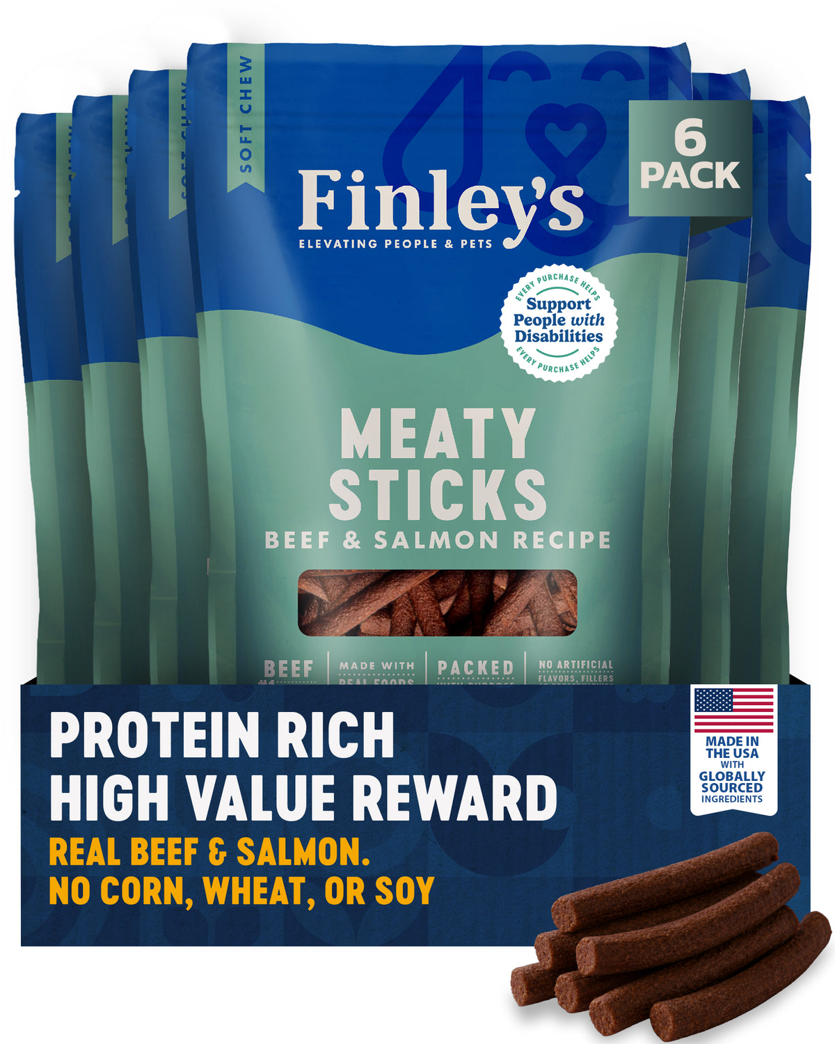 Finley's Beef & Salmon Recipe Meaty Sticks