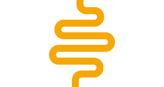 Yellow icon of digestive tract