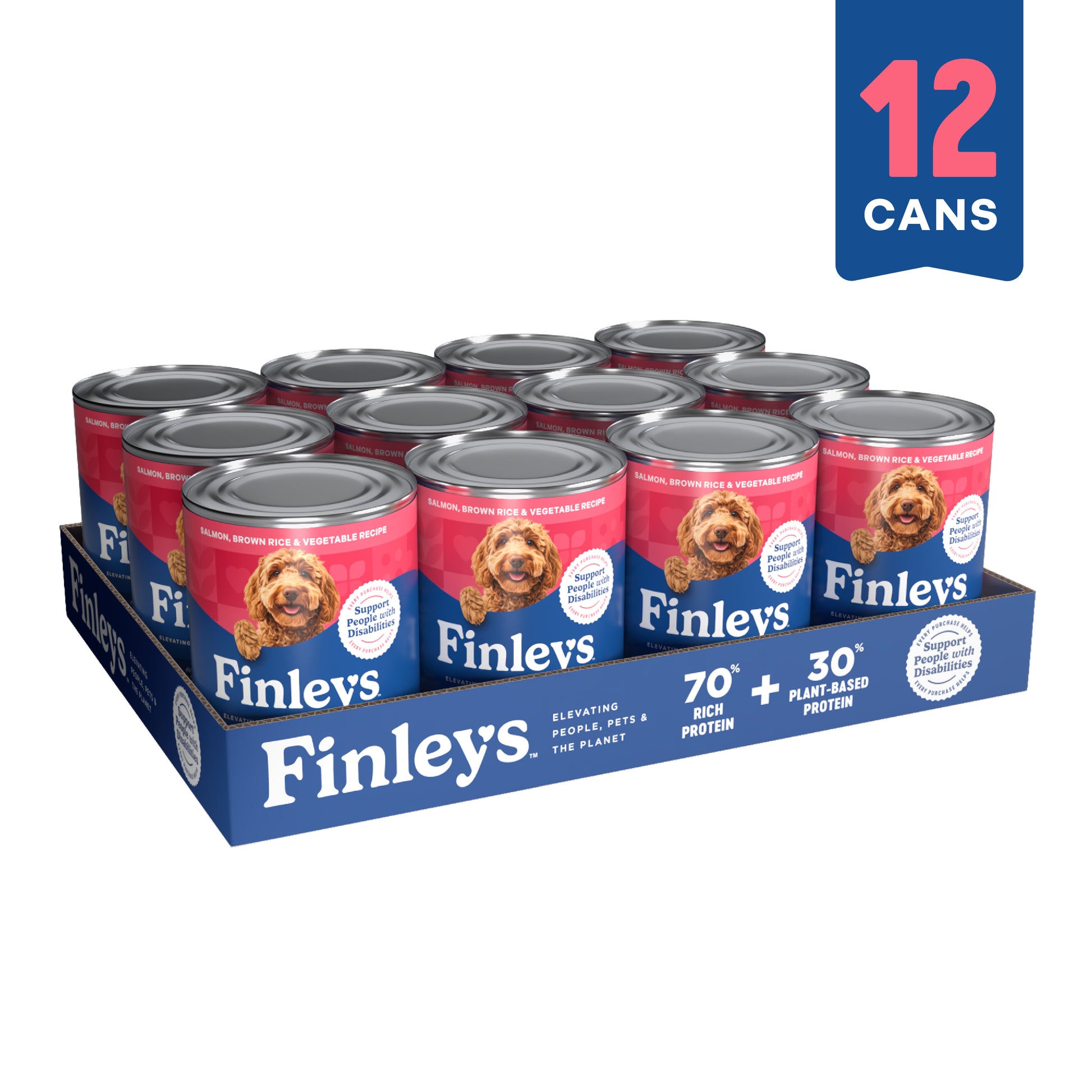 Finley's Salmon, Brown Rice & Vegetable Wet Dog Food - 12 can case