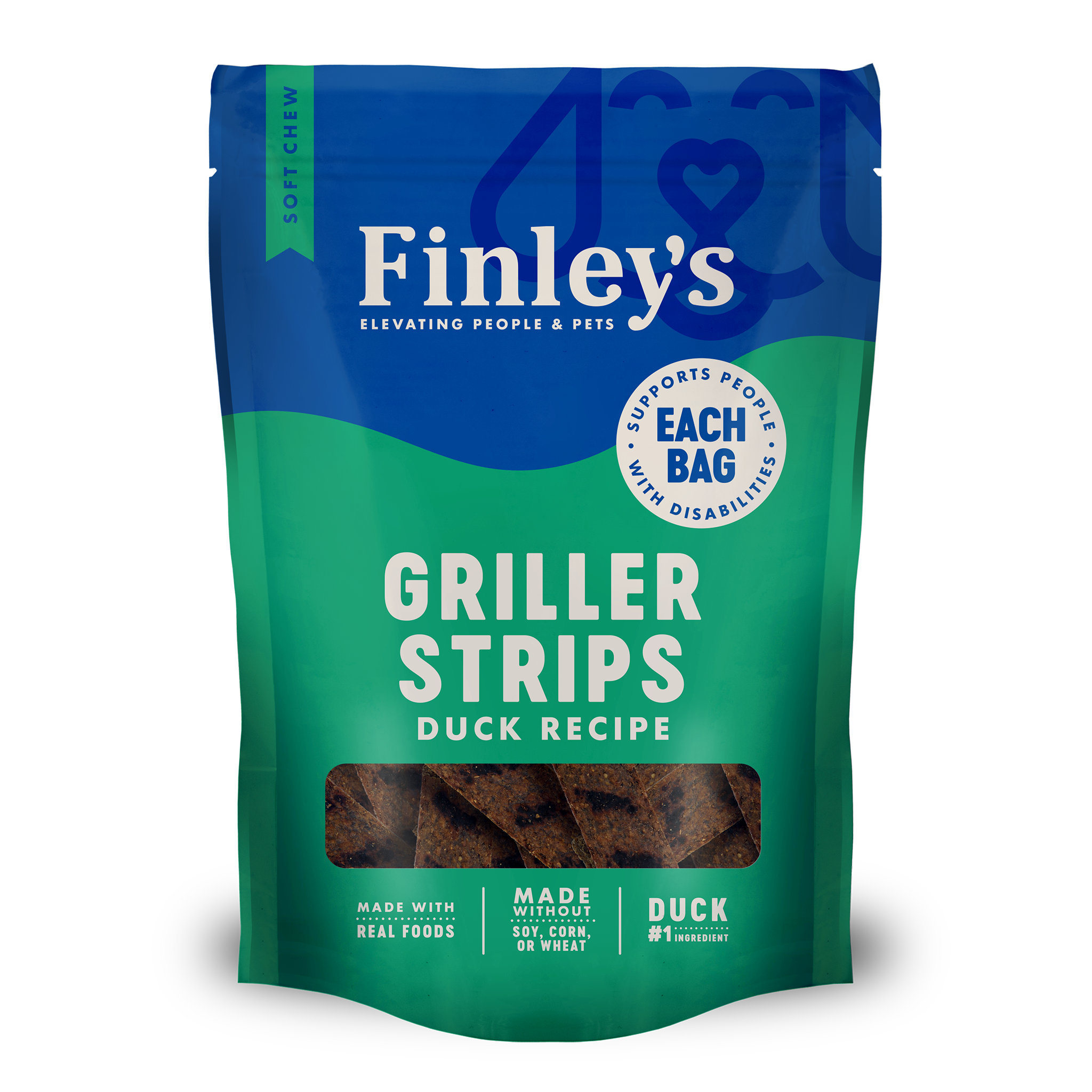 Finley's Duck Recipe Griller Strips - bag front