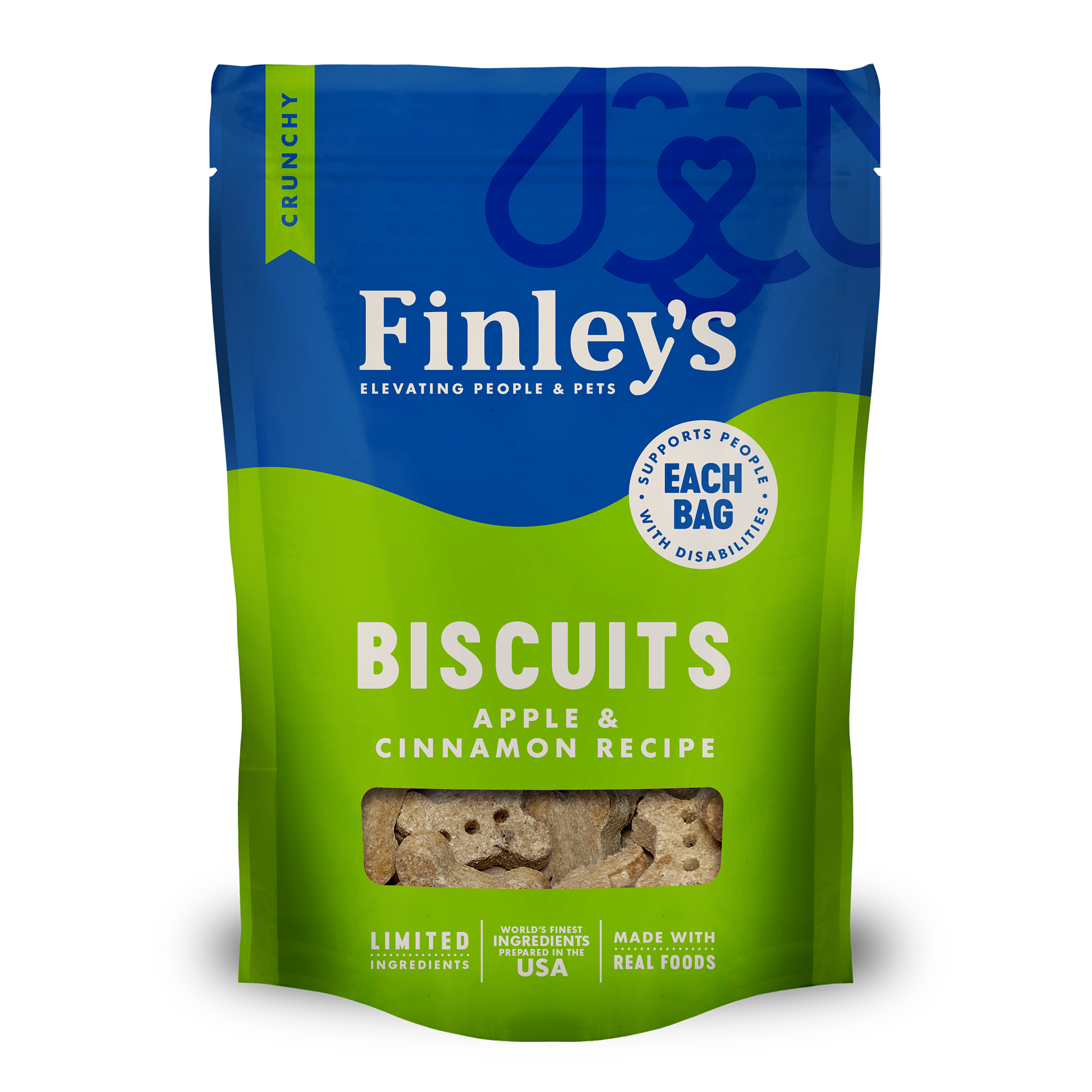 Finley's Apple & Cinnamon Crunchy Biscuits - bag front