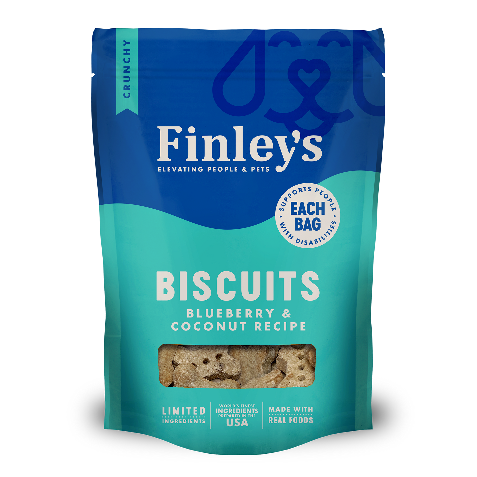 Finley's Blueberry & Coconut Crunchy Biscuits - bag front