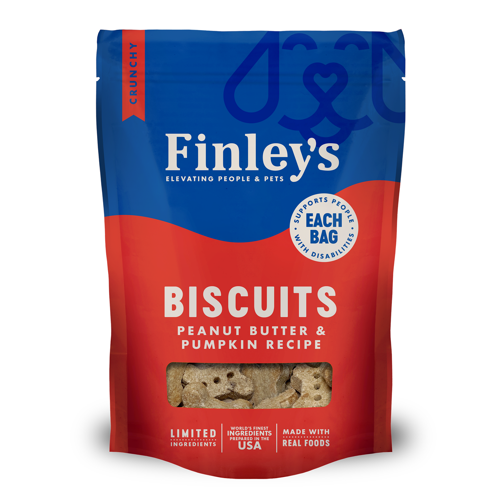 Finley's Peanut Butter & Pumpkin Crunchy Biscuits - bag front