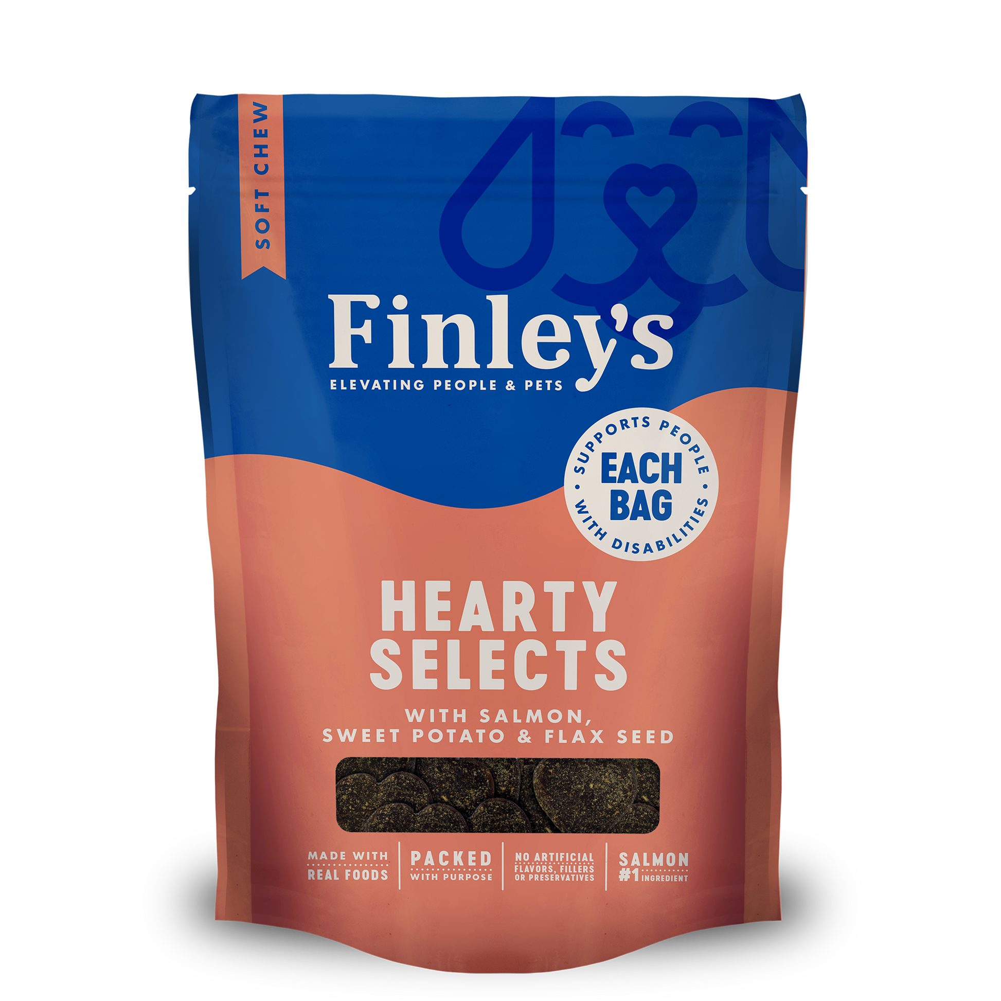Finley's Salmon, Sweet Potato & Flax Hearty Selects - bag front