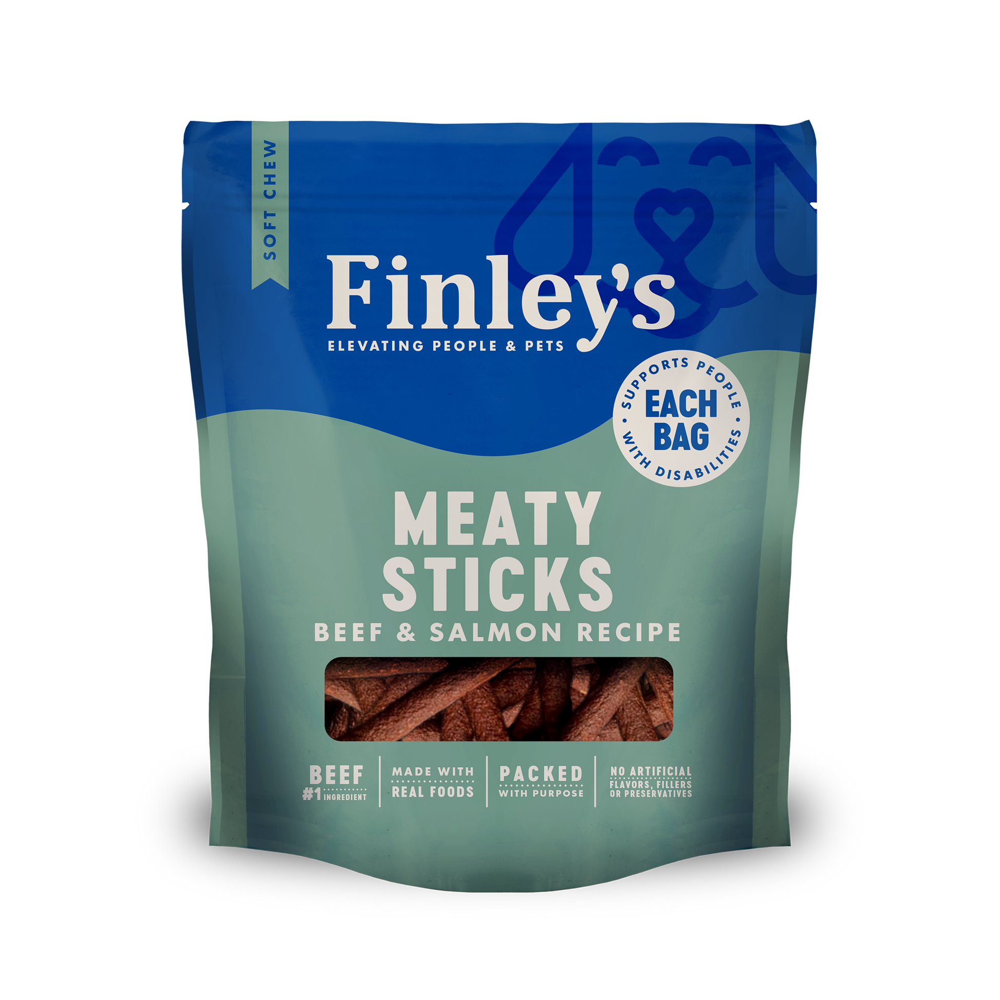 Finley's Beef & Salmon Recipe Meaty Sticks - bag front