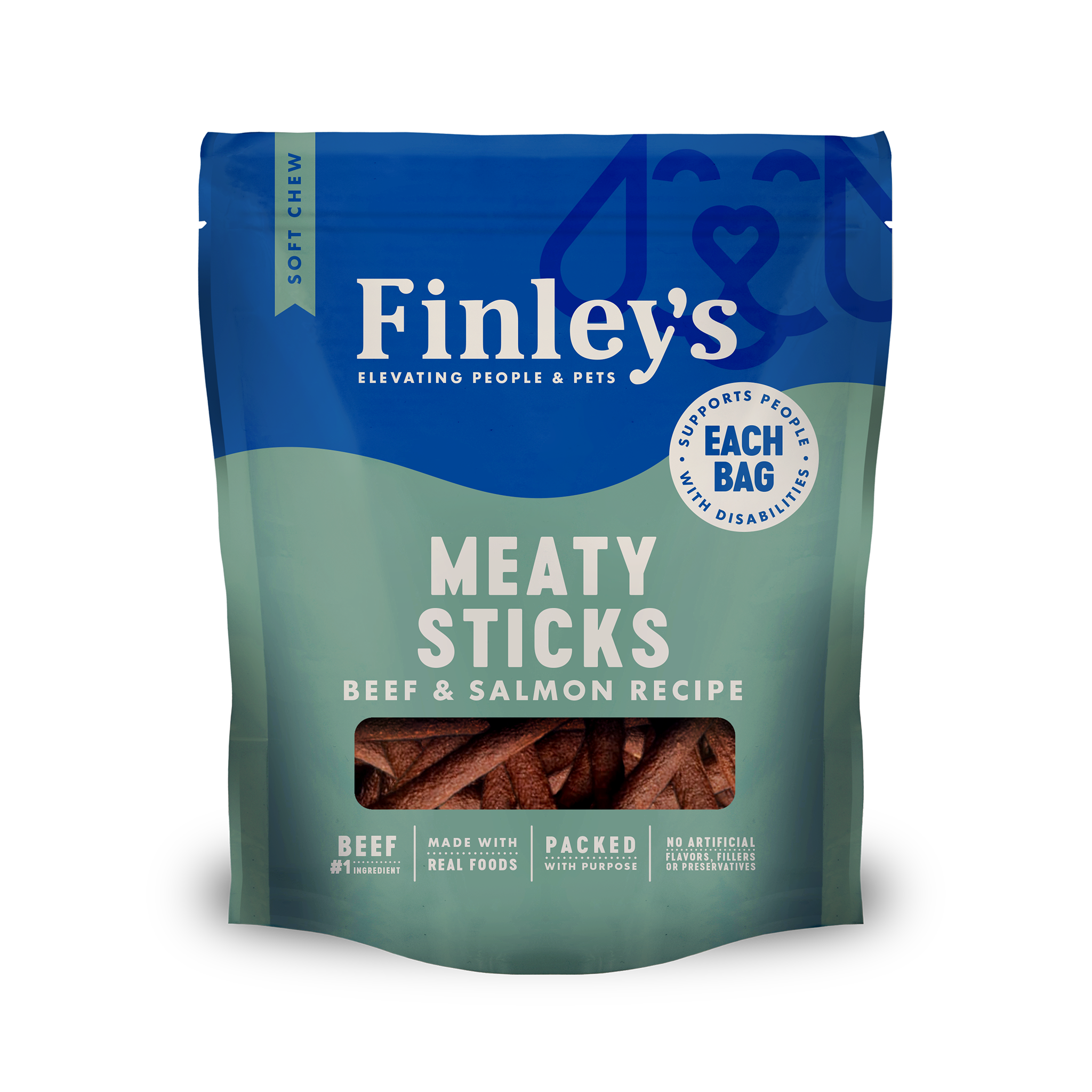 Finley's Beef & Salmon Recipe Meaty Sticks - bag front