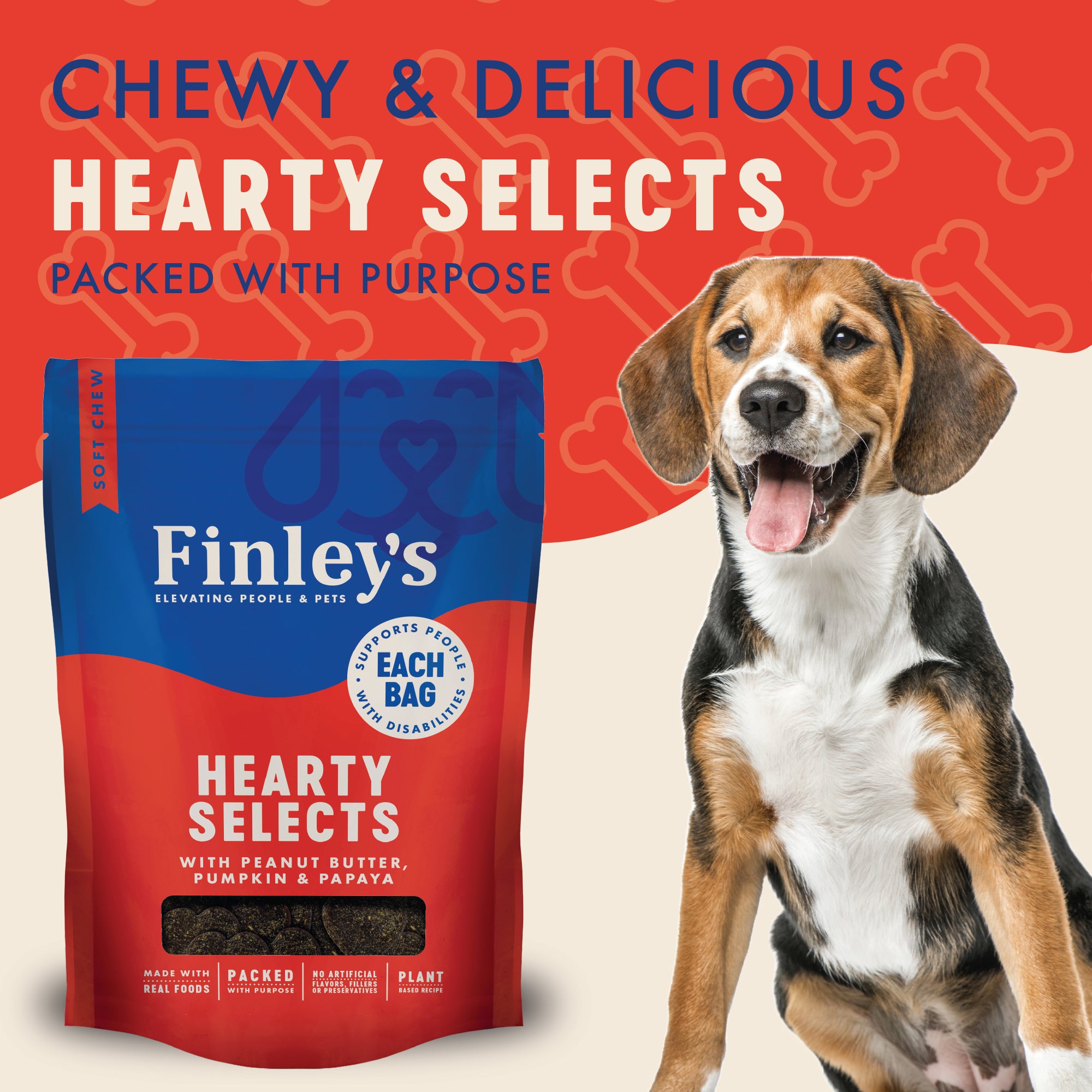 CHEWY & DELICIOUS HEARTY SELECTS PACKED WITH PURPOSE