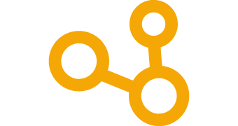 Yellow icon of molecular shape