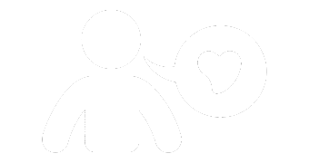 Icon of Person with Speech Bubble Containing Heart