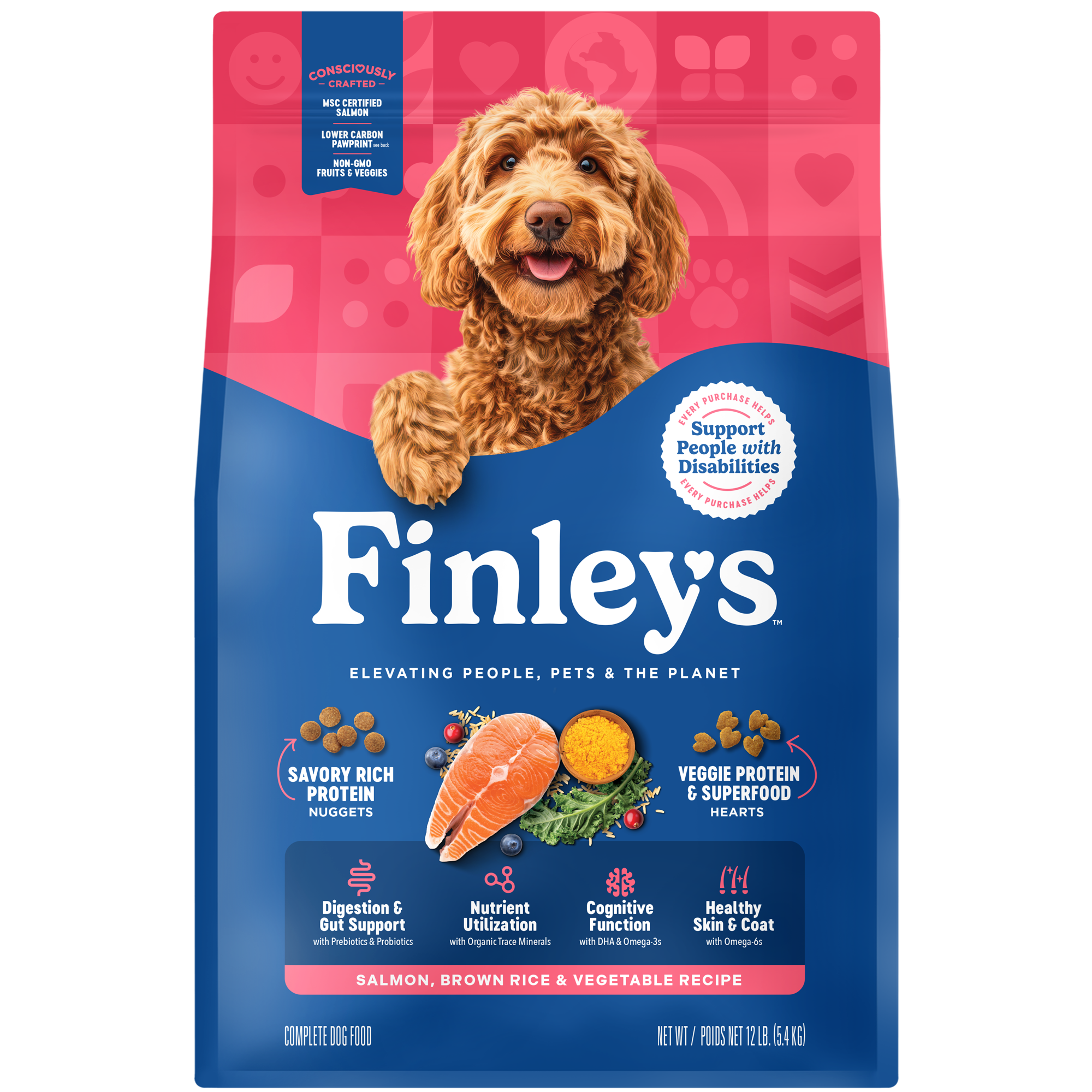 Finley's Salmon, Brown Rice & Vegetable Recipe - bag front