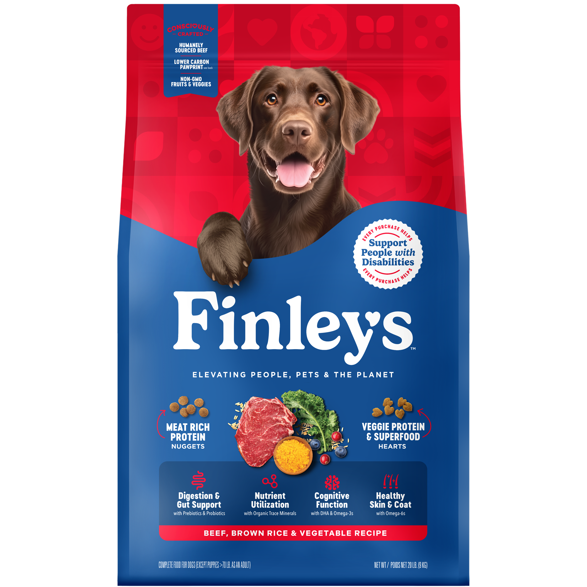 Beef, Brown Rice & Vegetable Recipe Dog Food – Finley's