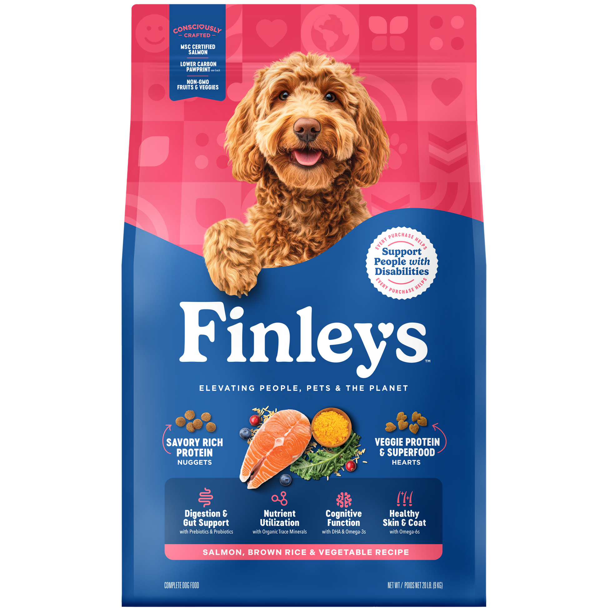 Salmon, Brown Rice & Vegetable Recipe Dog Food – Finley's