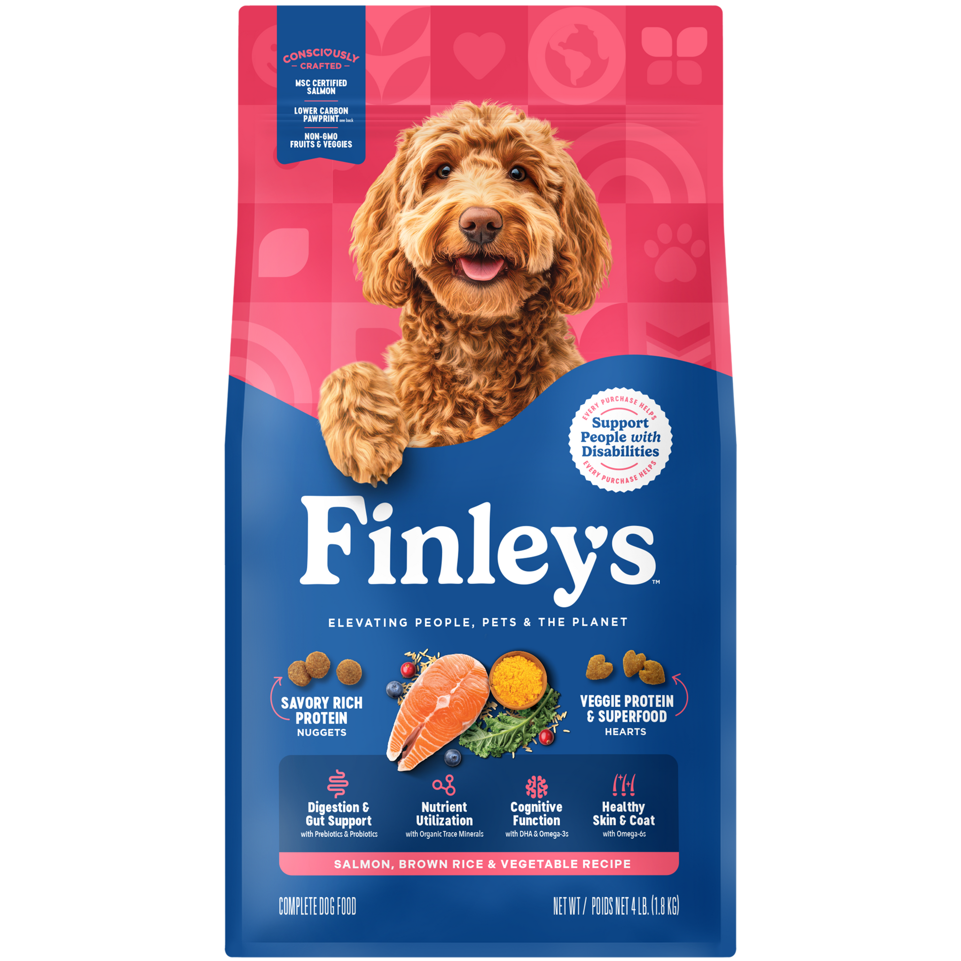 Finley's Salmon, Brown Rice & Vegetable Recipe - bag front