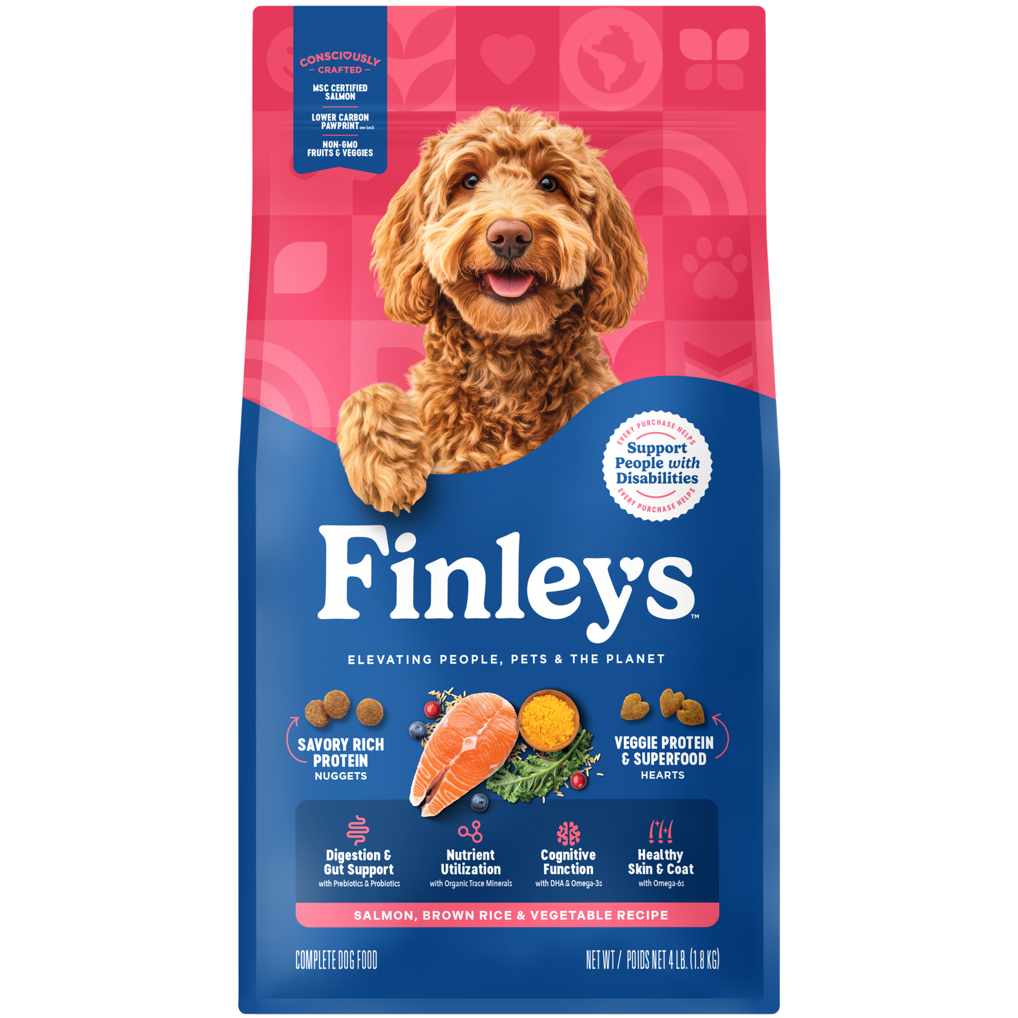 Finley's Salmon, Brown Rice & Vegetable Recipe - bag front