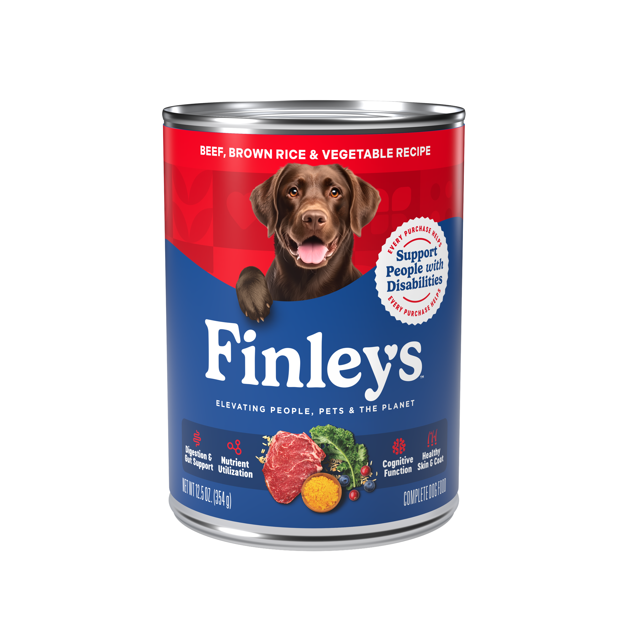 Finley's Beef, Brown Rice & Vegetable Wet Dog Food - can front