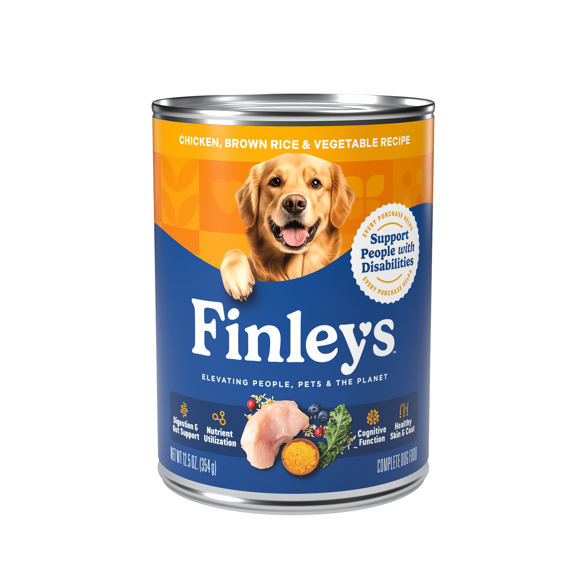 Finley's Chicken, Brown Rice & Vegetable Wet Dog Food - can front