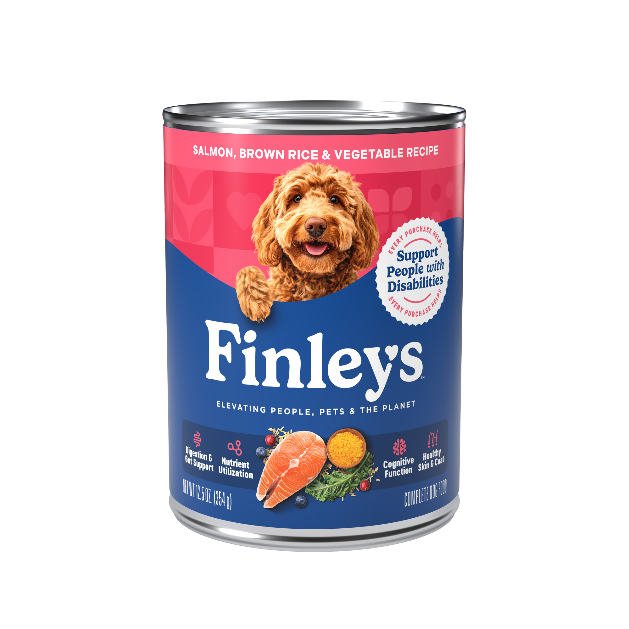 Finley's Salmon, Brown Rice & Vegetable Wet Dog Food - can front